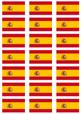 Spain Flag Stickers - 21 per sheet