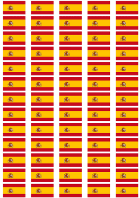 Spain Flag Stickers - 65 per sheet
