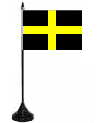 St. David Desk / Table Flag with plastic stand and base.