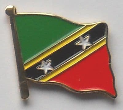 St. Kitts and Nevis Country Flag Enamel Pin Badge