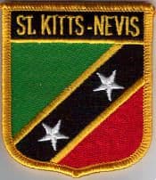 St. Kitts and Nevis Embroidered Flag Patch, style 07.