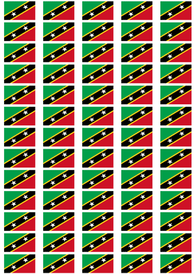 St. Kitts and Nevis Flag Stickers - 65 per sheet