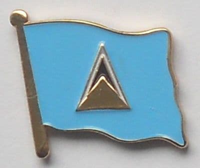 St. Lucia Country Flag Enamel Pin Badge