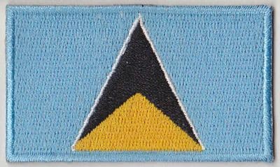 St. Lucia Embroidered Flag Patch, style 04.