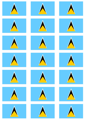 St. Lucia Flag Stickers - 21 per sheet