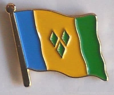 St. Vincent Country Flag Enamel Pin Badge