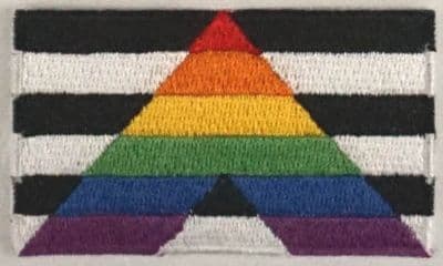 Straight Ally Embroidered Flag Patch, style 04
