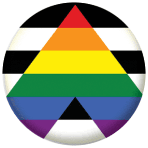 Straight Ally Flag 25mm Button Badge