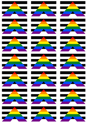 Straight Ally Flag Stickers - 21 per sheet