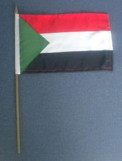 Sudan Country Hand Flag - Medium (stitched).