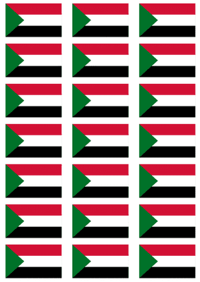 Sudan Flag Stickers - 21 per sheet