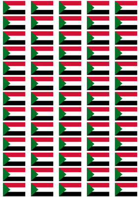 Sudan Flag Stickers - 65 per sheet