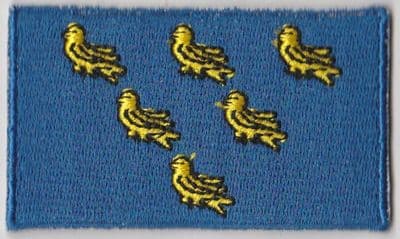 Sussex Embroidered Flag Patch, style 04