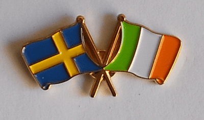Sweden and Ireland Friendship Flag Pin Badge
