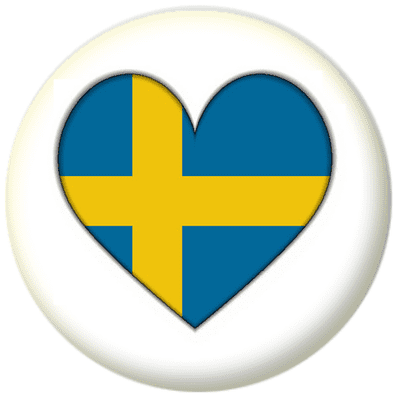 Sweden Country Flag Heart 25mm Button Badge