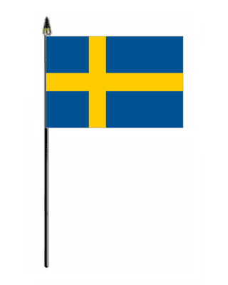 Sweden Country Hand Flag - Small.
