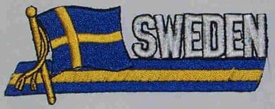 Sweden Embroidered Flag Patch, style 01.