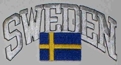 Sweden Embroidered Flag Patch, style 03.