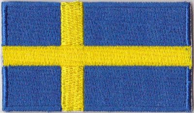 Sweden Embroidered Flag Patch, style 04.