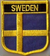 Sweden Embroidered Flag Patch, style 07.