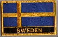 Sweden Embroidered Flag Patch, style 09.