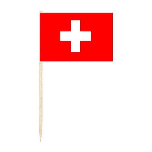 Switzerland Country Flag Cocktail Sticks (pack of 10)