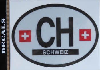 Switzerland Country Flag Oval Decal.