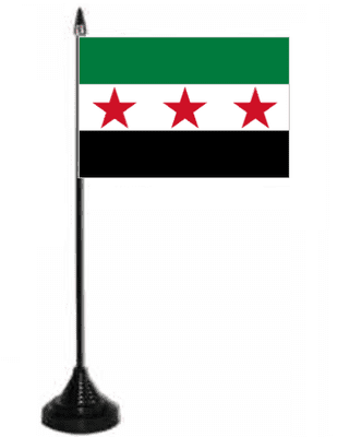 Syria 1932 Desk / Table Flag with plastic stand and base.
