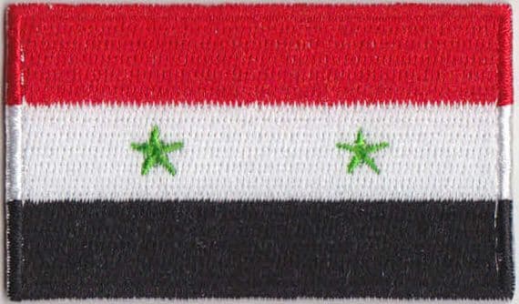 Syria Embroidered Flag Patch, style 04.