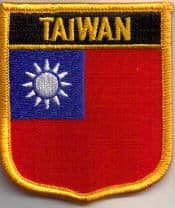 Taiwan Embroidered Flag Patch, style 07.
