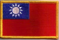 Taiwan Embroidered Flag Patch, style 08.