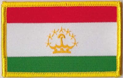 Tajikistan Embroidered Flag Patch, style 08.
