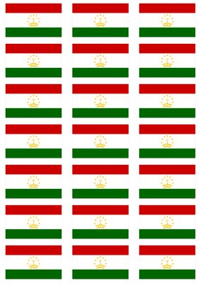 Tajikistan Flag Stickers - 21 per sheet