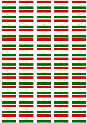 Tajikistan Flag Stickers - 65 per sheet