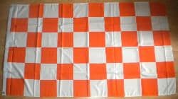 Tangerine and White Checkered Large Flag - 5' x 3'.