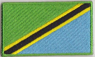 Tanzania Embroidered Flag Patch, style 04.