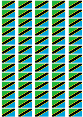 Tanzania Flag Stickers - 65 per sheet