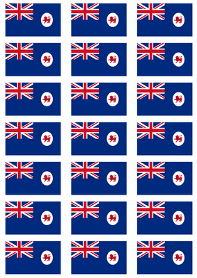 Tasmania Flag Stickers - 21 per sheet