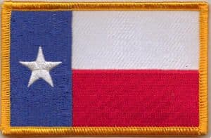 Texas Embroidered Flag Patch, style 08.