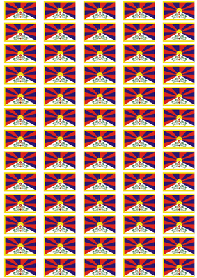 Tibet Flag Stickers - 65 per sheet