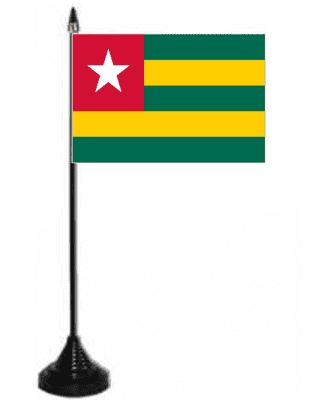 Togo Desk / Table Flag with plastic stand and base.