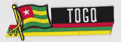 Togo Embroidered Flag Patch, style 01.