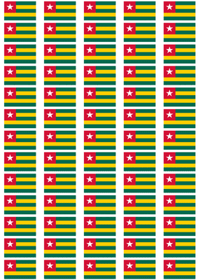 Togo Flag Stickers - 65 per sheet