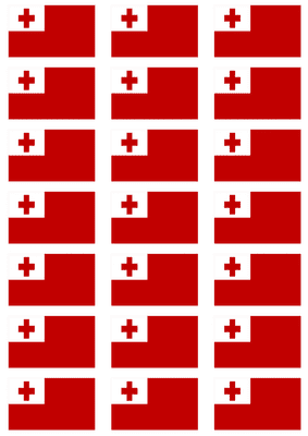 Tonga Flag Stickers - 21 per sheet