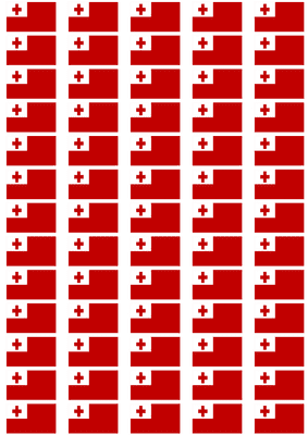 Tonga Flag Stickers - 65 per sheet