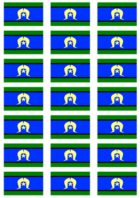 Torres Strait Islands Flag Stickers - 21 per sheet