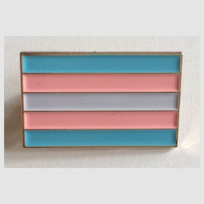 Transgender Pride (pink/blue) Flag Rectangular Enamel Pin Badge