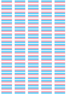 Transgender Pride (pink/blue) Flag Stickers - 65 per sheet