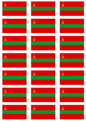 Transnistria State Flag Stickers - 21 per sheet
