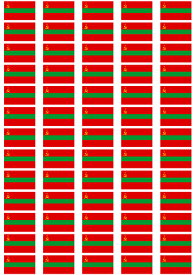 Transnistria State Flag Stickers - 65 per sheet